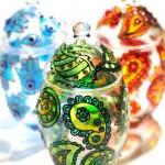 Hand Painted Glass Jar with..