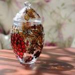Hand Painted Glass Jar with..