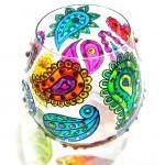 Hand Painted Glass Candle H..