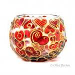Hand Painted Glass Candle H..