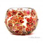 Hand Painted Glass Candle H..