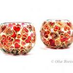 Hand Painted Glass Candle H..