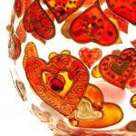 Hand Painted Glass Candle ..